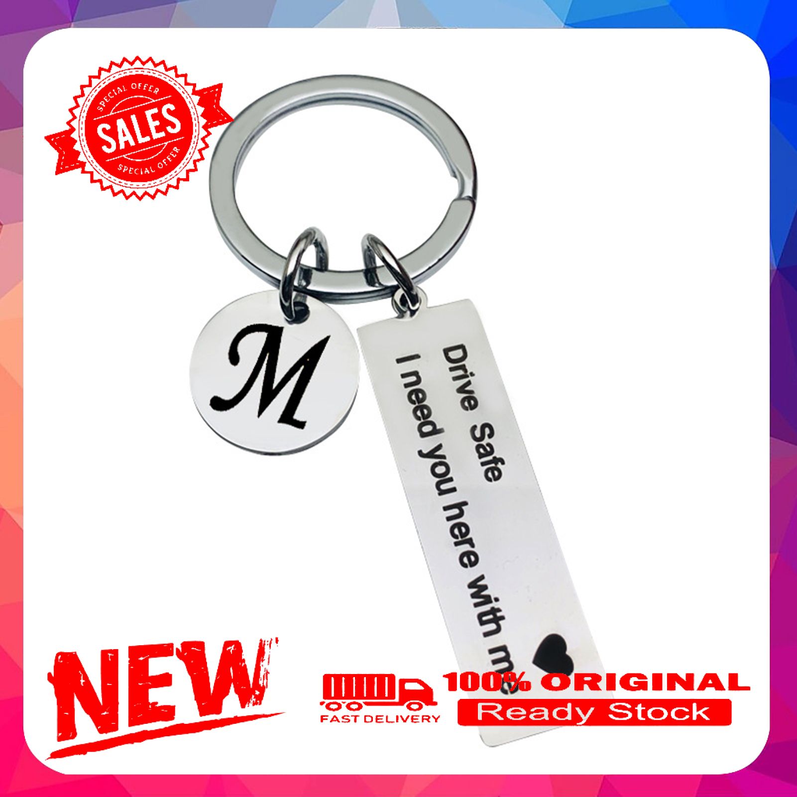 Key Holder Letter Pattern Fathers Day Gifts Stainless Steel Drive Safe Keychain for Home