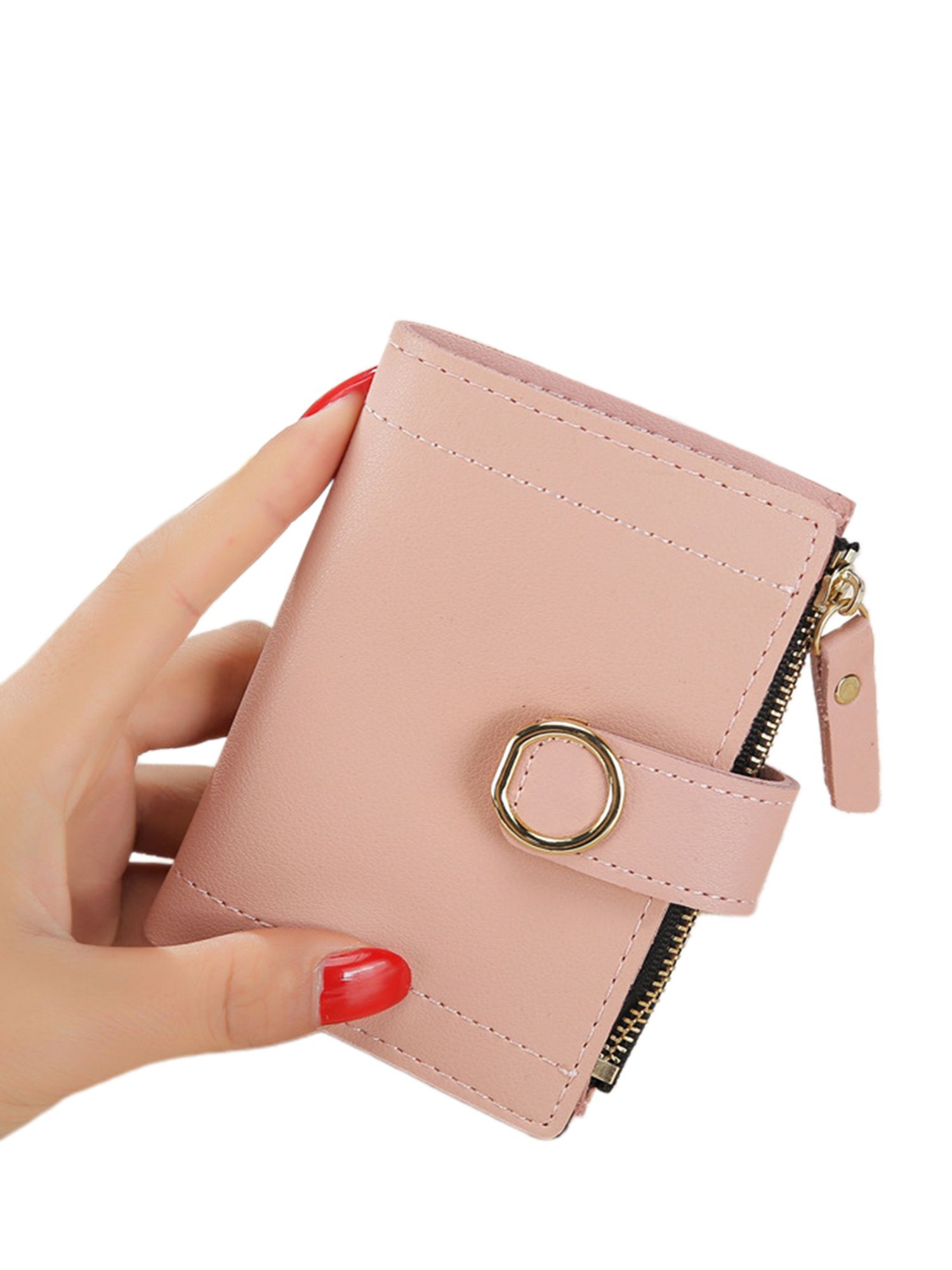 Women's Leather Wallet, Beautiful Bifold Coin Purse Credit Card Bag with Multiple Compartments