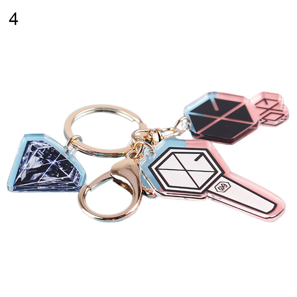Acrylic K-POP BTS Blackpink EXO Twice Double-sided Keychain Transparent Pendant