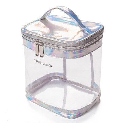 Fashion Transparent Laser Travel Makeup Bag Women Handbag Zipper Wash Organizer Storage Beauty Make Up Waterproof Cosmetic Case