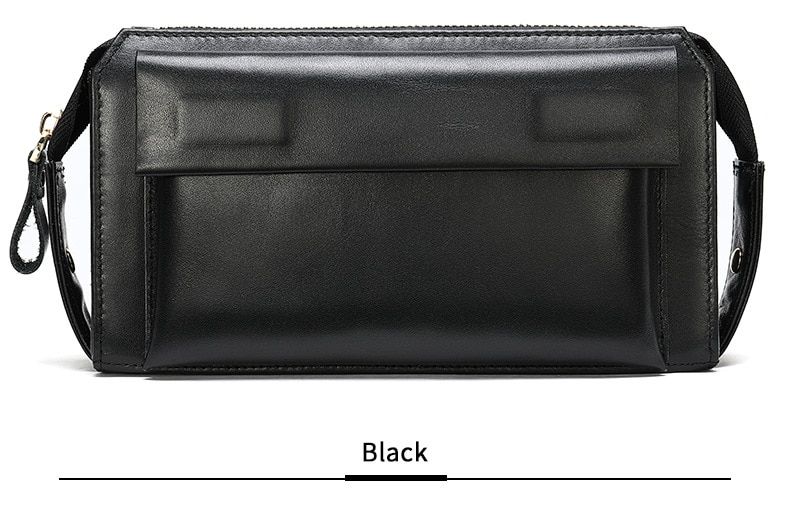 Man Wallet Business Zipper Hand Bag Purses  Leather Day Flap Pocket Handbag Gift Card Key Birthday