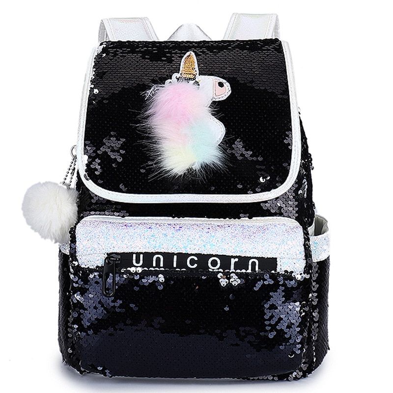 Girls Sequins Unicorn Backpack  Children's School Bags Backpack Large Kawaii Schoolbags Kids Back Pack Mochila Christmas Gifts
