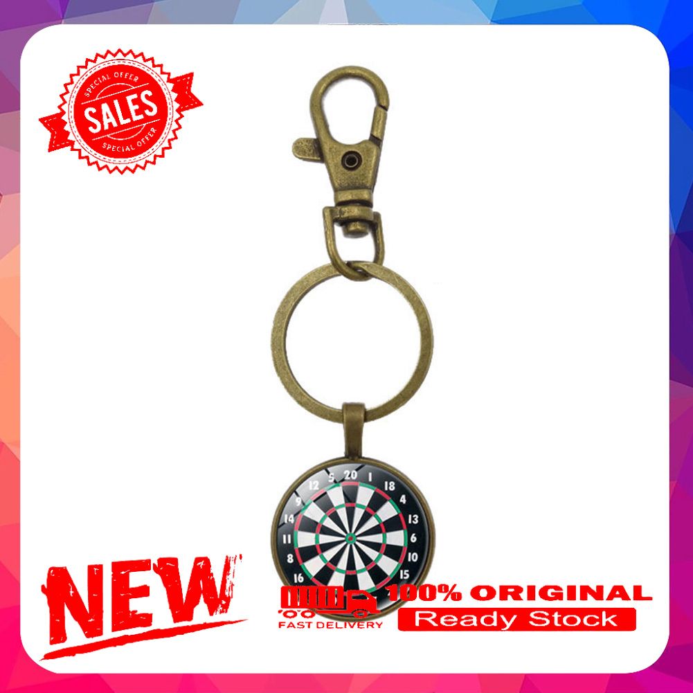 Vintage Unisex Dart Board Pendant Keychain Key Ring Holder Hanging Bag Ornament