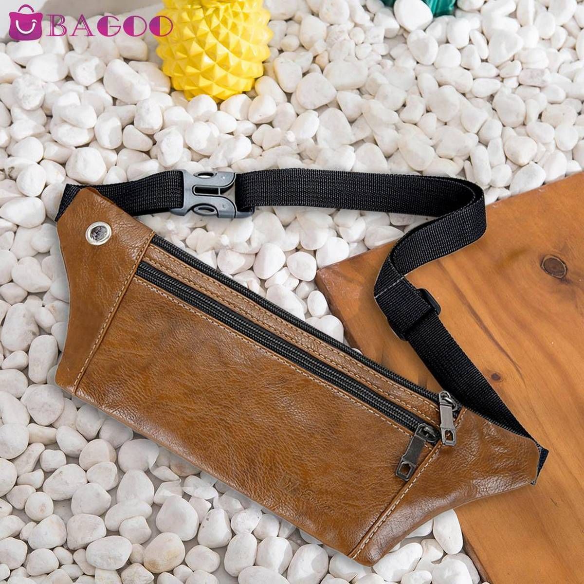 Fashion Men Waist Bag Retro Pu Leather Fanny Money Phone Pouch Chest Belt Pack Outdoor Casual Zipper Crossbody Shoulder Bags