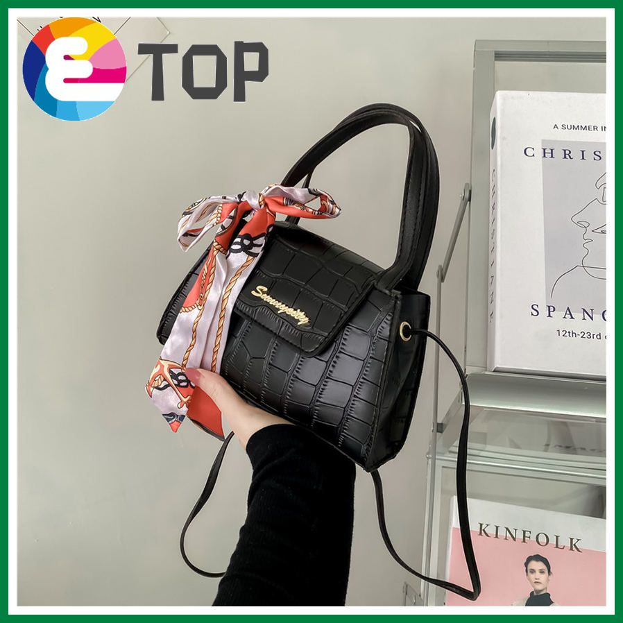 Korean style portable bucket bowknot silk scarf bag summer and autumn ladies personalized bag cover purse