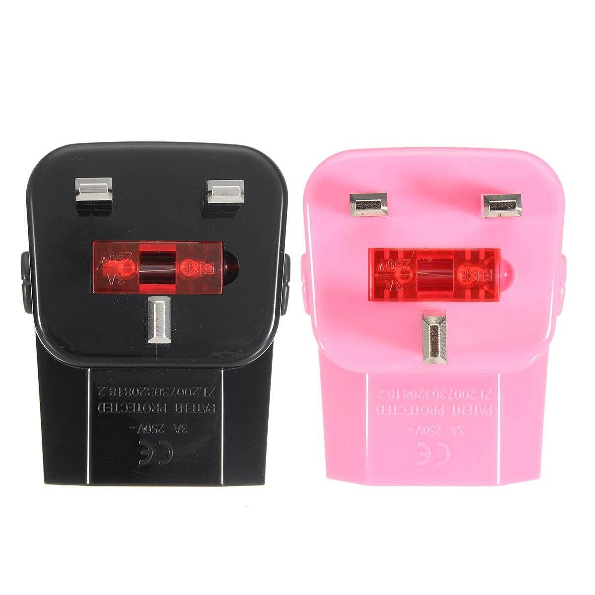 fashion World Travel Adapter Dual 2 USB Plug Charger Power Converter Adaptor Pink