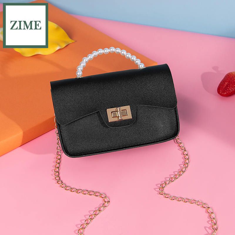 ZIME Small bag autumn and winter Korean version of pearl portable lock candy color bag shoulder diagonal chain female bag