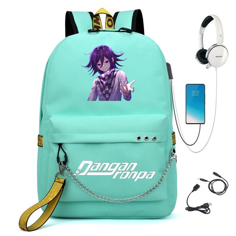 BPZMD Anime Danganronpa Backpack USB Port monokuma School Bag Bear Pattern StuTeenagers School Book travel  Mochilas