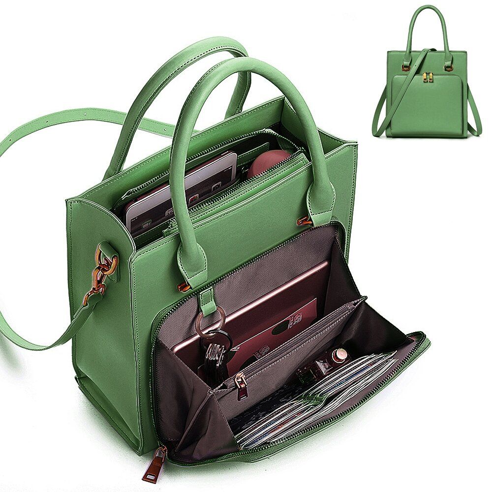 OIMG Brenice Women Solid Multifuction Handbag Work Crossbody Bag Muti-Pocket Multipurpose Bag