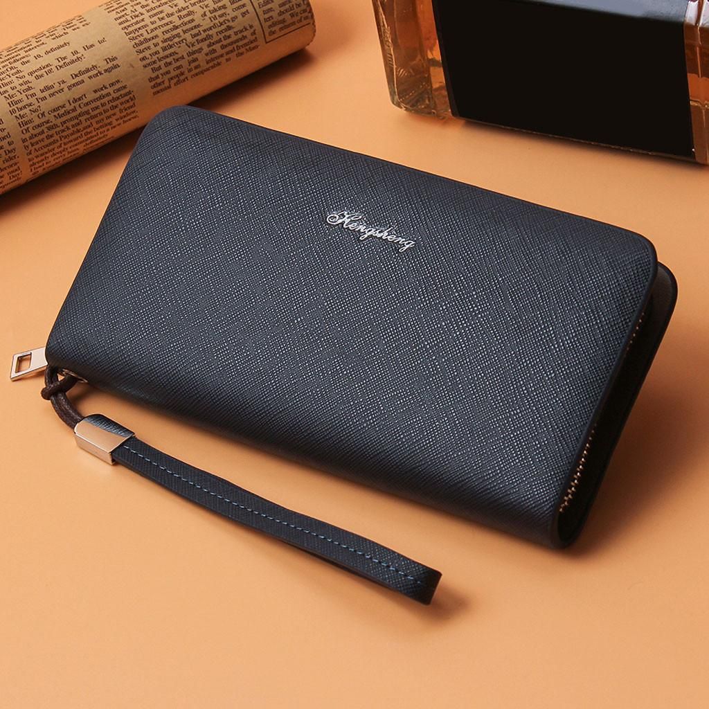 Men Long Wallet Casual Multi-Function Clutch Bag Card Package Multi-Card Holder【Cod】