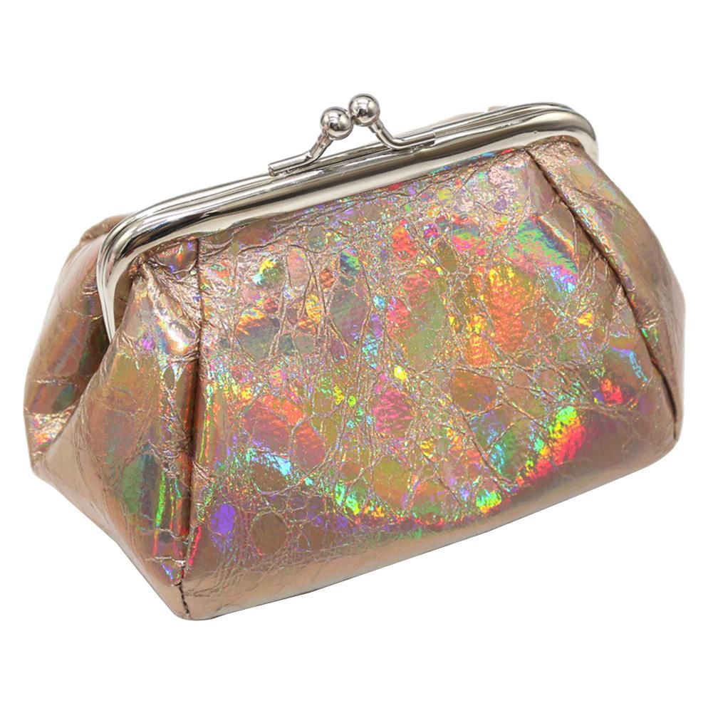 windycat Fashion Laser Holographic Women Kiss Lock Coin Purse Card Keys Holder Wallet