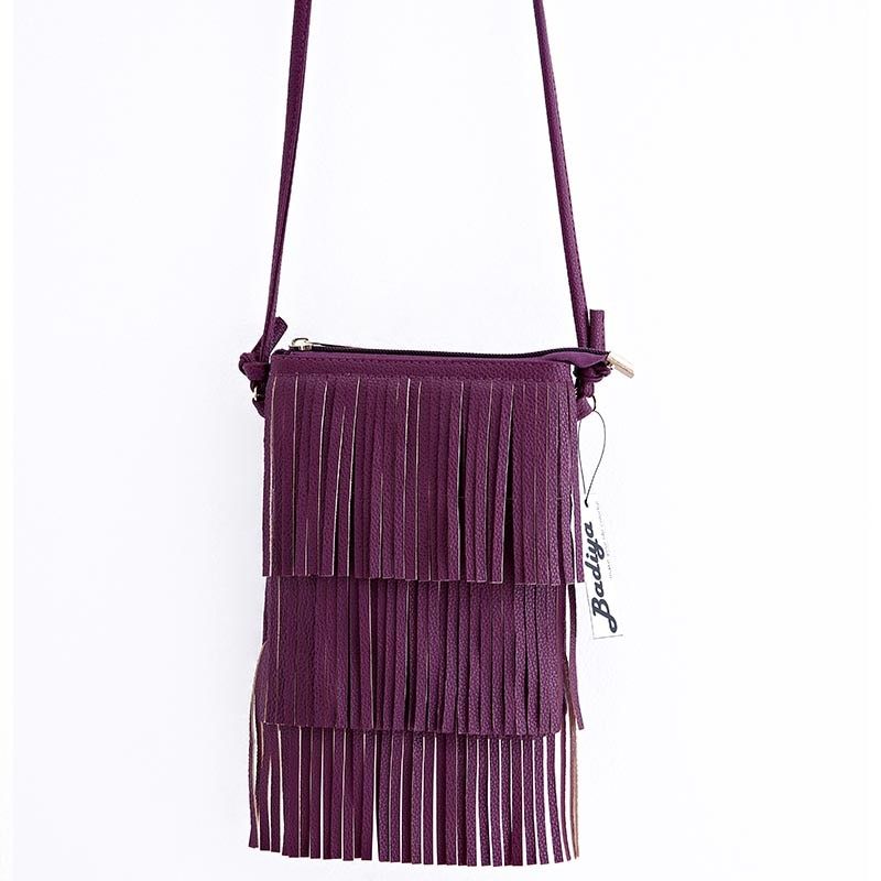 Solid Mini Fashion Tassel Women Bags Messenger Crossbody Bag Ladies Small Handbag PU Leather Female Single Shoulder Phone Bag