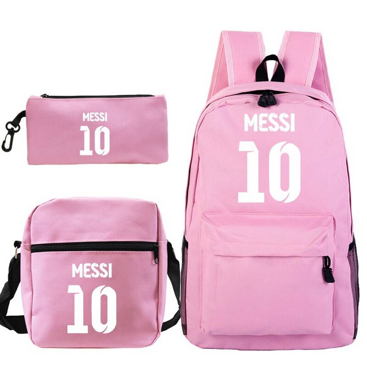 New 3Pcs/Sets Backpack Messi Mochila for Students Boys Girls Schoolbags Pencil Case Shoulder Bags Back to School Casaul Backpack