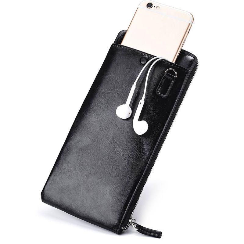 Young Man Fashion Zipper Silm Phone Long Wallet