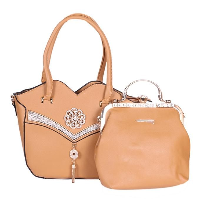 Sandy Brown Pu Leather Shoulder Bag For Women
