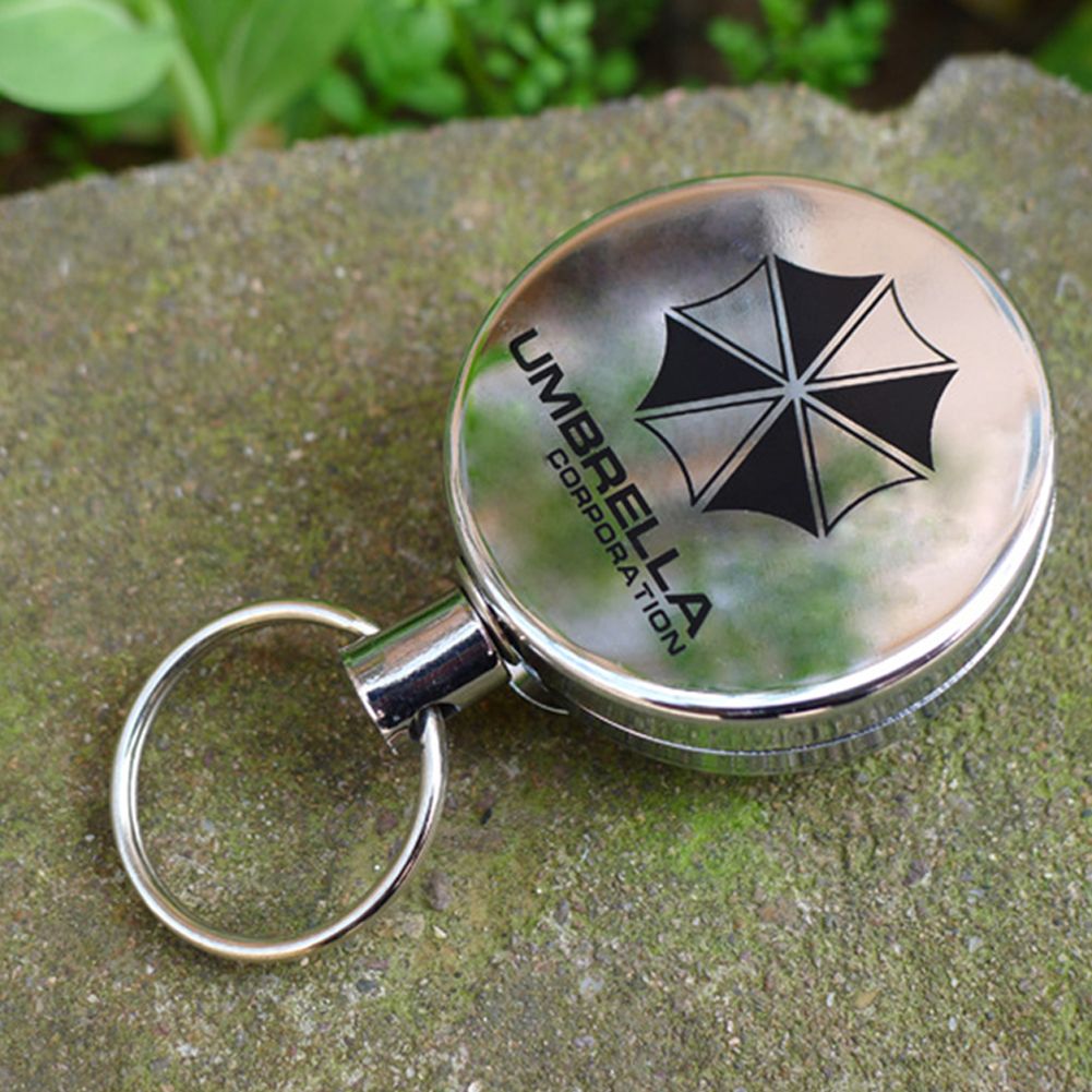 Yfashion Metal Retractable Pull Key Chain Lanyard ag Card Badge Holder Reel Recoil Belt Clip