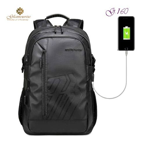 Men'S Backpack Student Bag Oxford Cloth Waterproof Backpack 14 Inch Multi-Function Casual School Bag