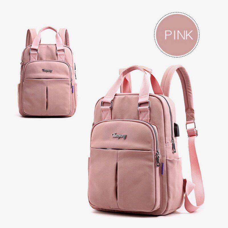 Litthing Women School Backpacks Anti Theft USB Charge Backpack Waterproof Bagpack School Bags Teenage Girls Travel Bag