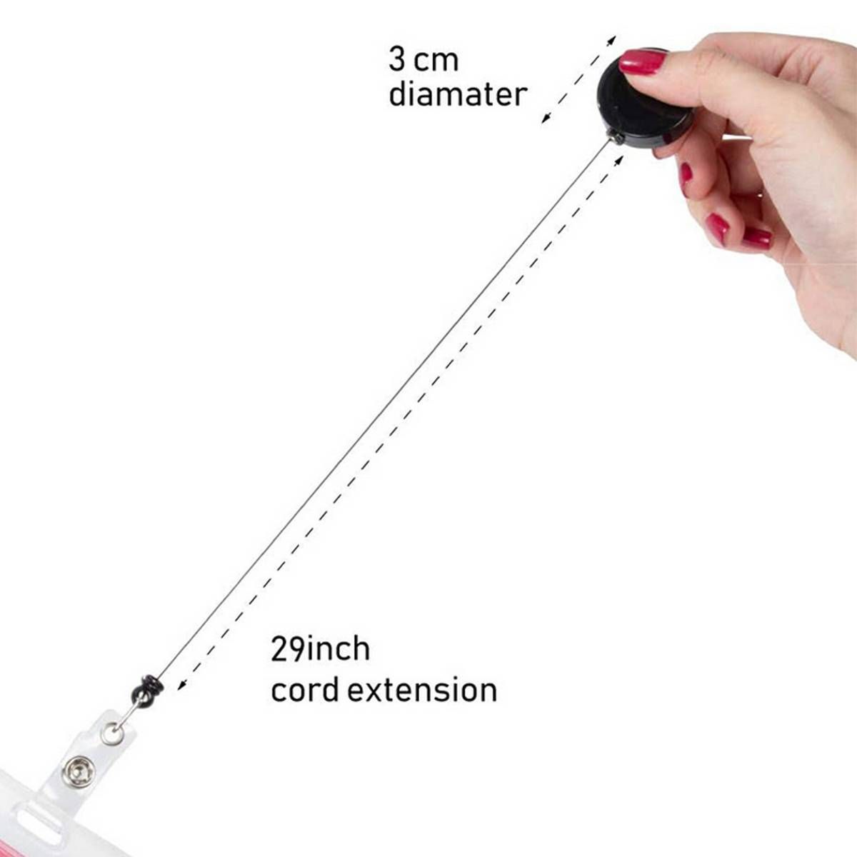 Retractable Badge Holder Reel 100-Count ID Card Holder Reel with Metal Belt Clip Key Ring for Id Name Card Keychain