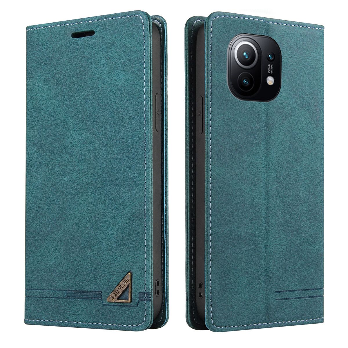 For Xiaomi Mi 11 Retro Anti-theft Brush Wallet Foldable Built-in Card Slot and Magnetic Closure Protective Case