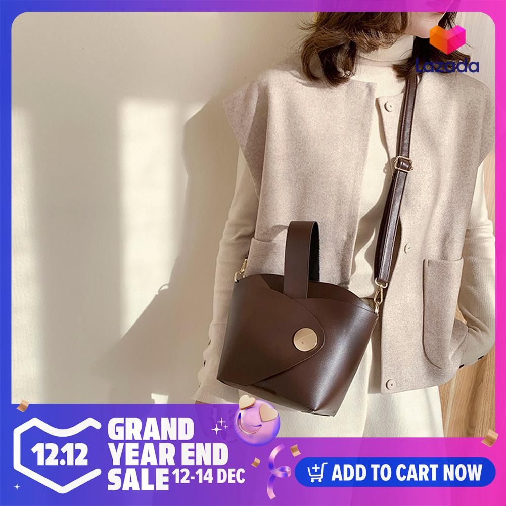 【BestGO】Creative Bucket Crossbody Bags Elegant Decent Style Women Leather Fashion Shoulder Messenger Handbag
