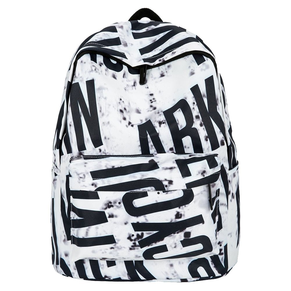 Portable Oxford Cloth Large Capacity Rucksack Women Men Casual Letter Printed Backpack Outdoor Travel Shoulder Bags Uni