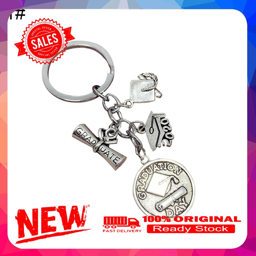 2020 Graduation Cap Diploma Pendant Alloy Keychain Key Holder Ring Friend Gift