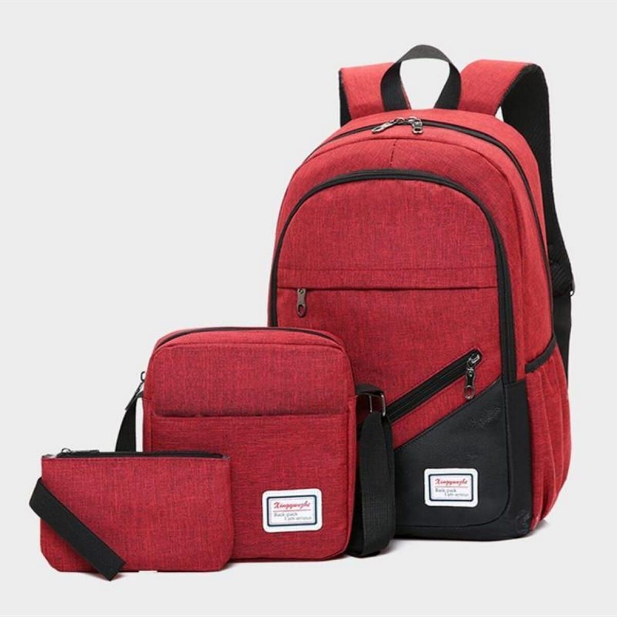 3pcs/set Boys Girl School Bags Backpack for Teenagers Pencil Case Blue Book Bag-IN