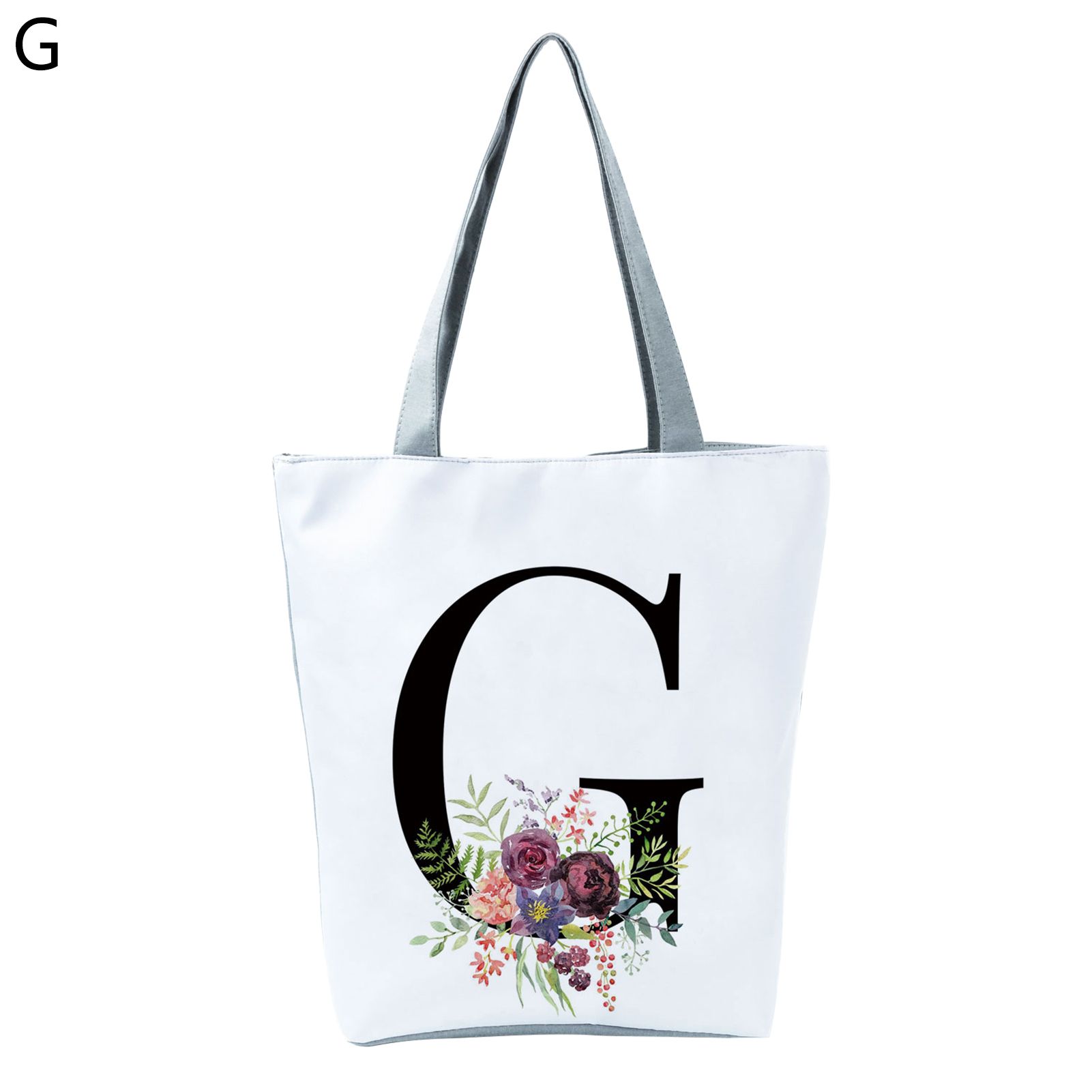 Makeup Bag Letter Flower Pattern Fashion Appearance Multipurpose Handle Bag