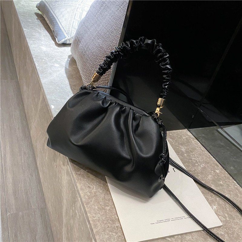 Luxury Handbags Women Bags Designer Fashion Small Tote Bag Ladies Purple Ruched Party Clutch Purse Shopper Casual Shoulder Bags