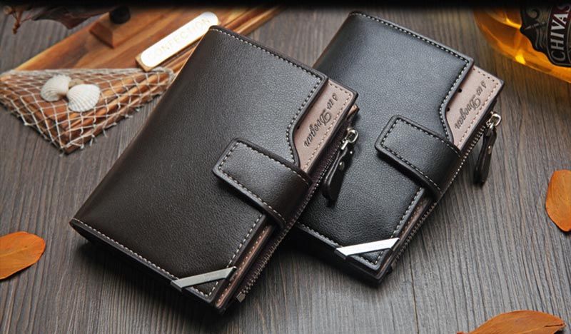New Business men's wallet Short vertical Male Coin Purse