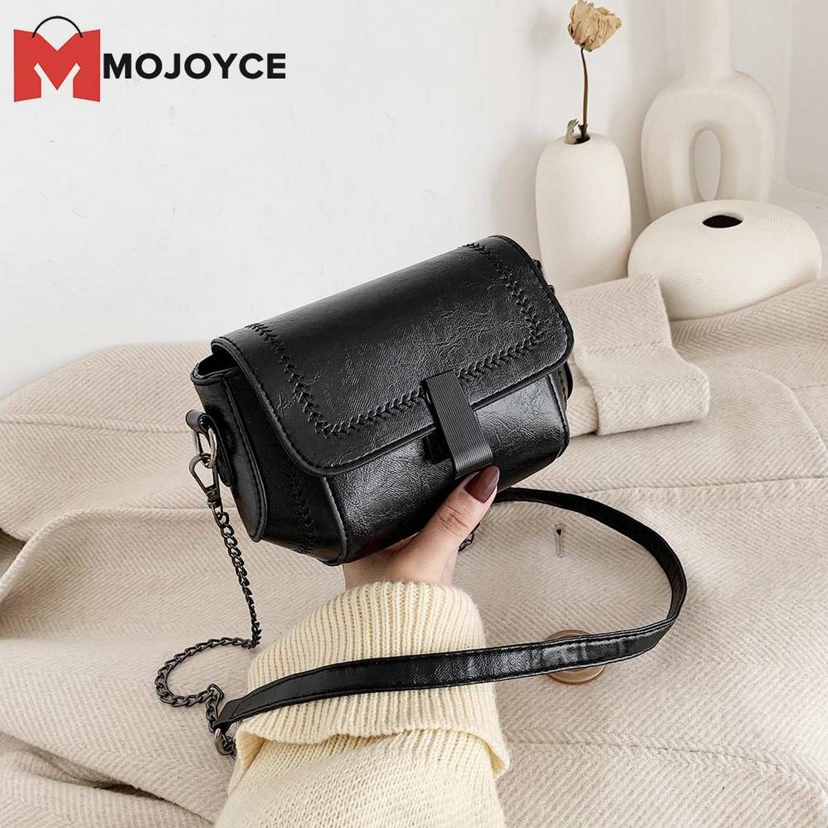 Retro Solid Women Shoulder Messenger Bag Leather Purse Chain Crossbody Bags
