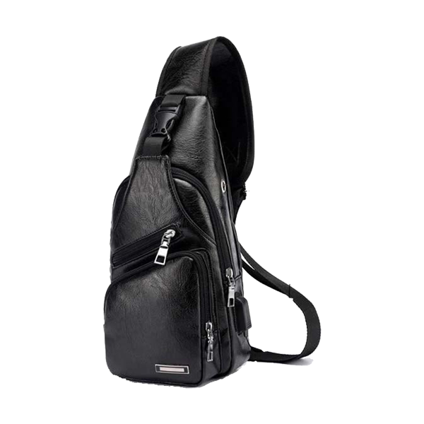 Unisex Crossbody Fashion Backpack- black