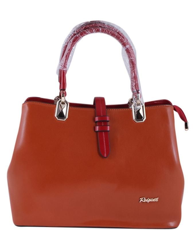 Leather Hand Bag - Dark Orange