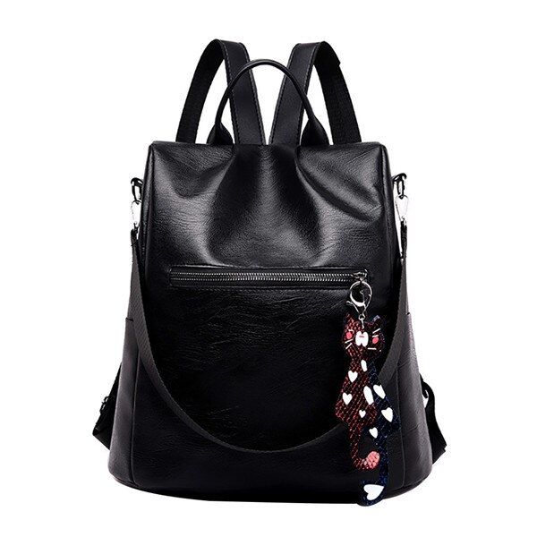 Leather Backpack Women 2019 Students School Bag Large Backpacks Multifunction Travel Bags Mochila Vintage Backpack