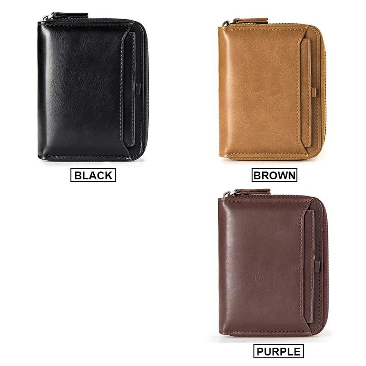 Gostwo Mens Leather Wallet Slim Front Pocket Wallet Billfold RFID Blocking
