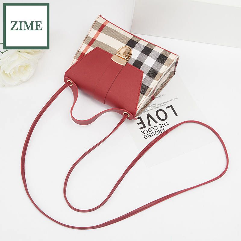 ZIME Female bag summer and autumn new style Korean plaid pattern shoulder diagonal ladies bag fashion portable small square bag