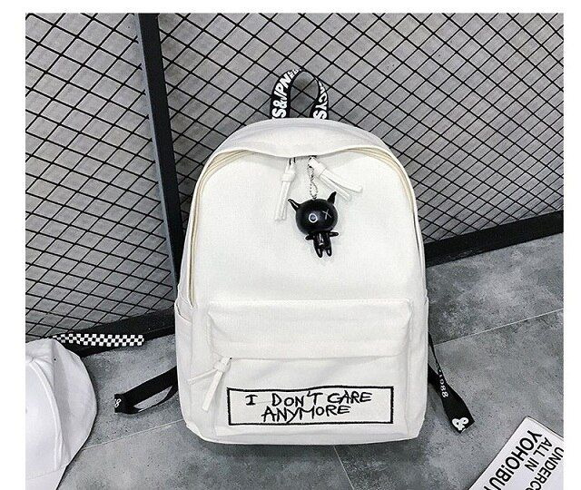 Qiaoduo Backpack Fashion Canvas Women Backpack Doll Pendant Travel Women Shoulder Bag Harajuku Backpack Female Mochila Backpack
