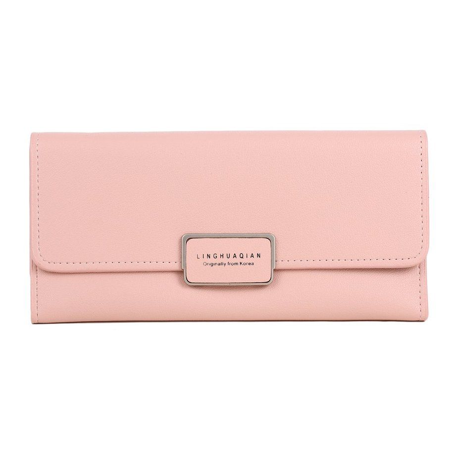 Elegant Lady Wallet Multi Card Slot Purse Tri-Fold Design Long Clutch Handbag