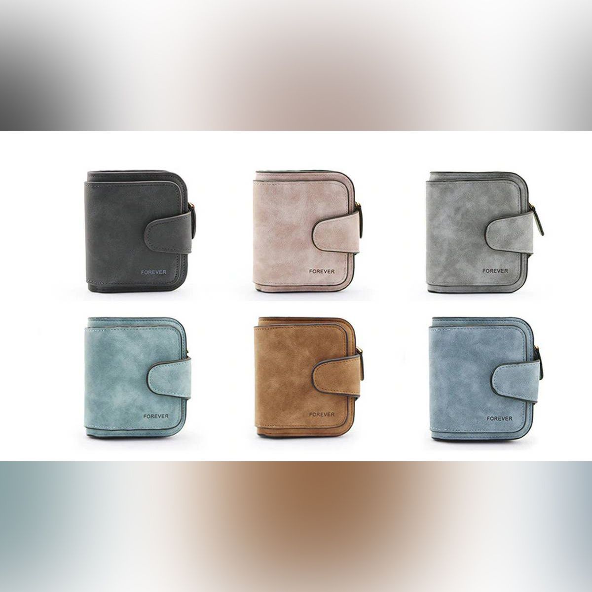 Lady Snap Fastener Zipper Short Clutch Wallet Solid Letter Fashion Small Female Purse Short Purse Vintage Matte Women Wallet