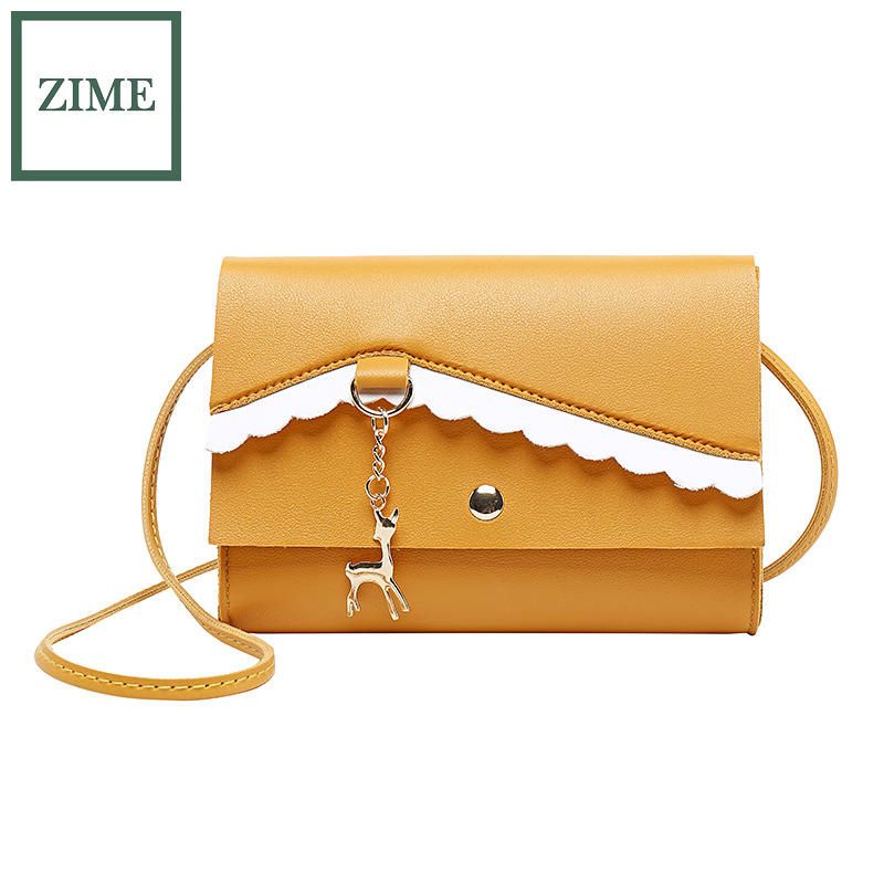 ZIME Ladies color matching Korean one-shoulder fawn square bag summer and autumn cross-body bag