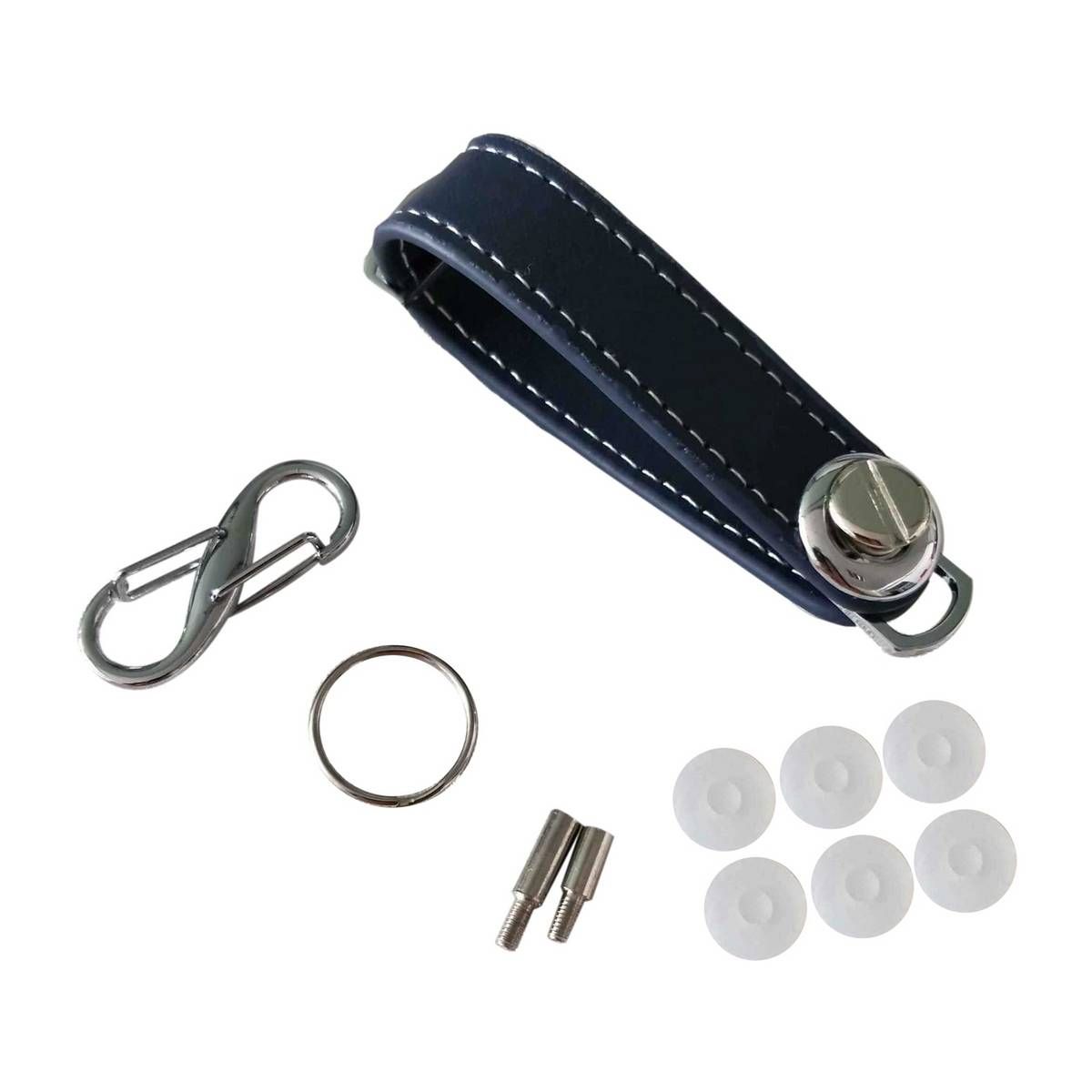 Fashion Car Key Pouch Bag Case Wallet Holder Chain Key Wallet Ring Pocket Key Organizer Smart Leather Keychain Blue