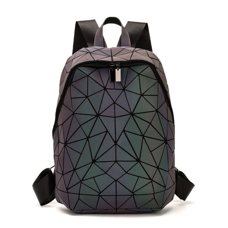 Luminous Backpacks Women Geometric Laptop Backpack For Men Shoulder Backpack School Holographic Rucksack Female Trave School Bag