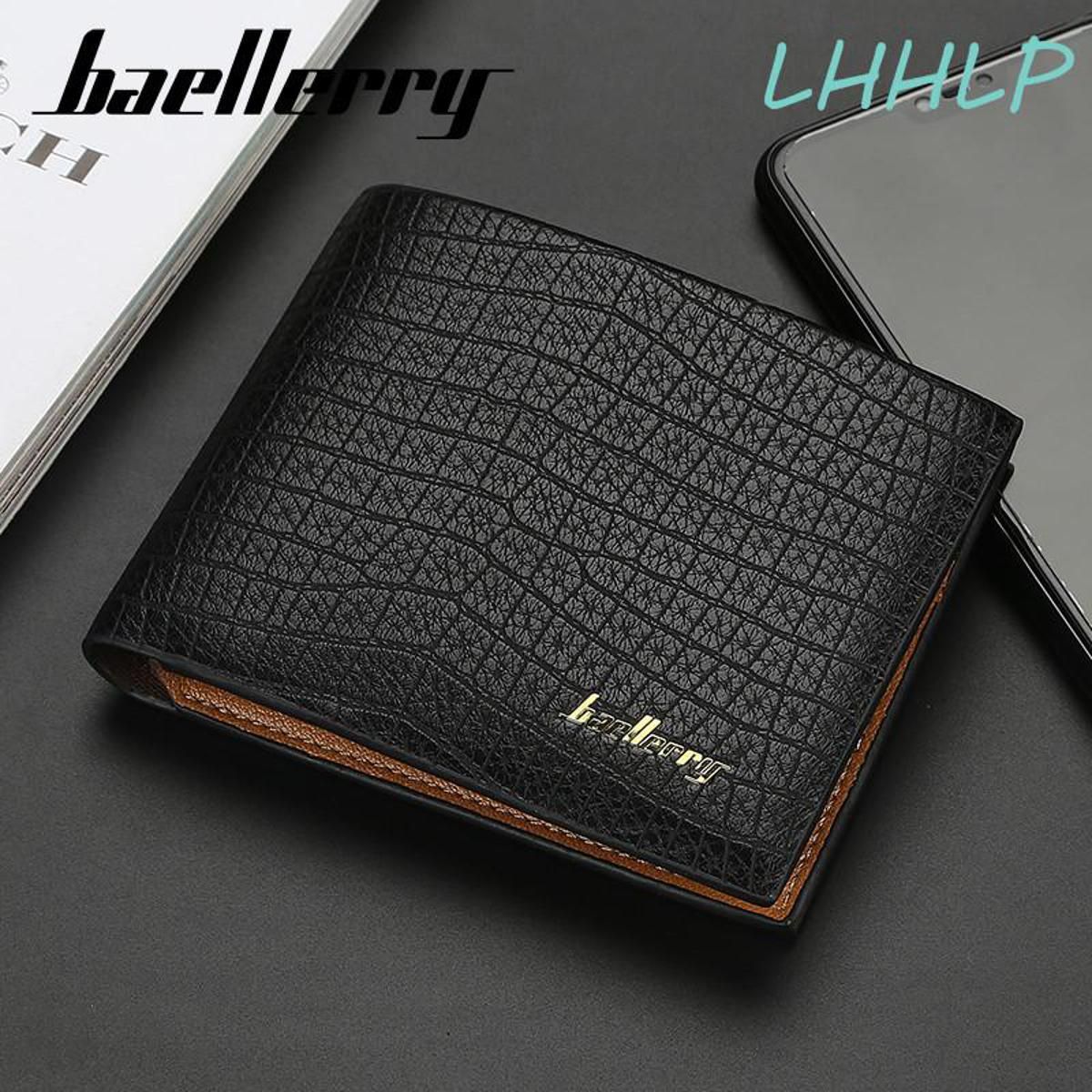 Baellerry DR025 Fashion Cross Session Wallet For Men Multi-function Casual Male PU Leather Premium Quality Short Bifold Buckle Purse With Card Holder
