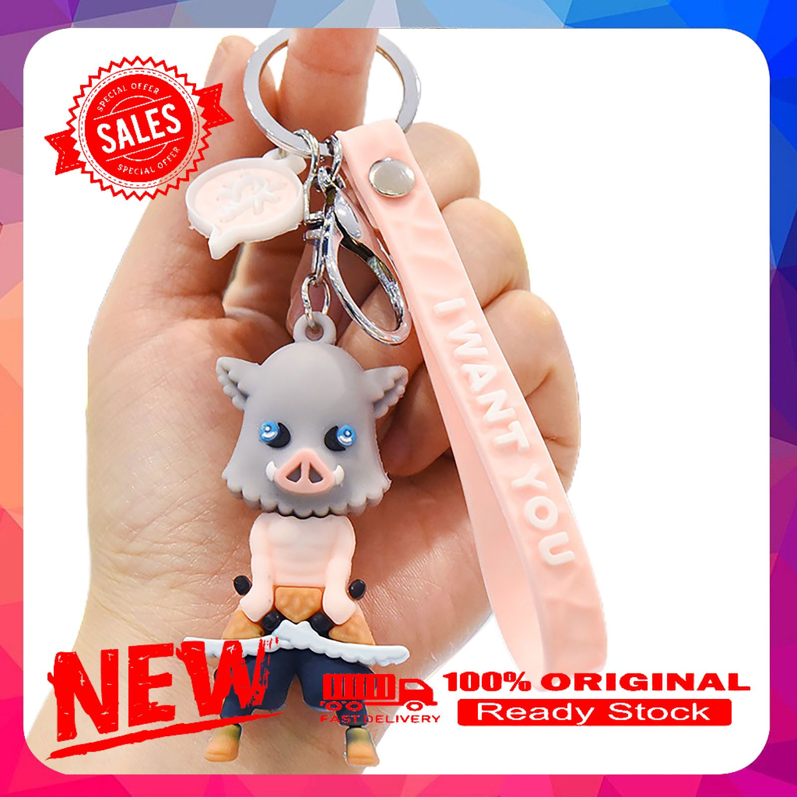 Key Ring Practical Cartoon Character Japanese Anime Design Comics Key Chain for Gift
