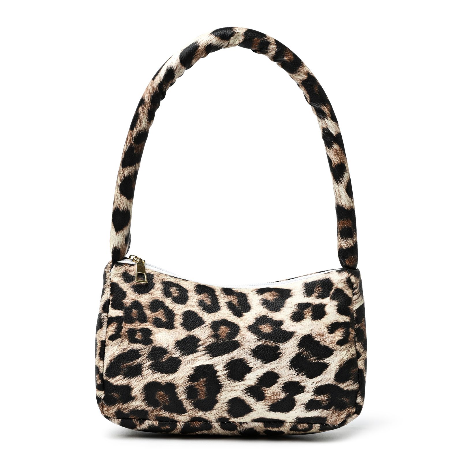 mimgo Women Shoulder Bag Zipper Leopard Houndstooth Print Vintage Handbag