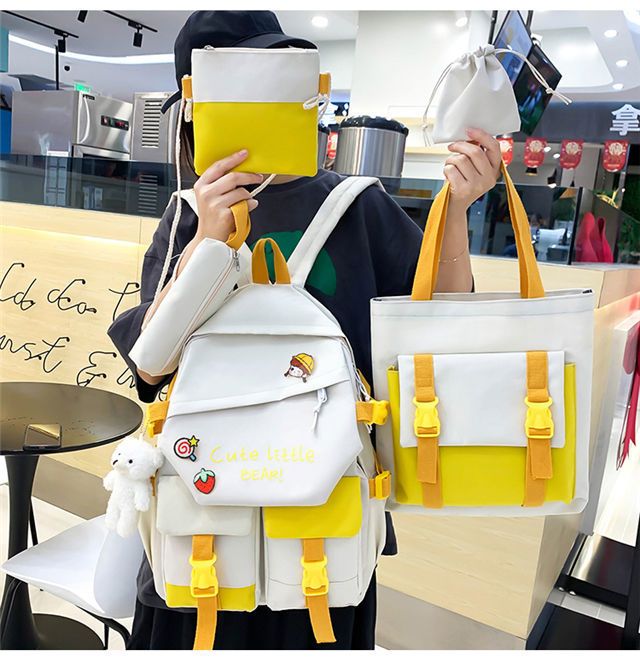 Zip It Good 2023 Korea style Plaid Cute Girls Teenager School Backpack 4pcs Set School Bags For Middle School
