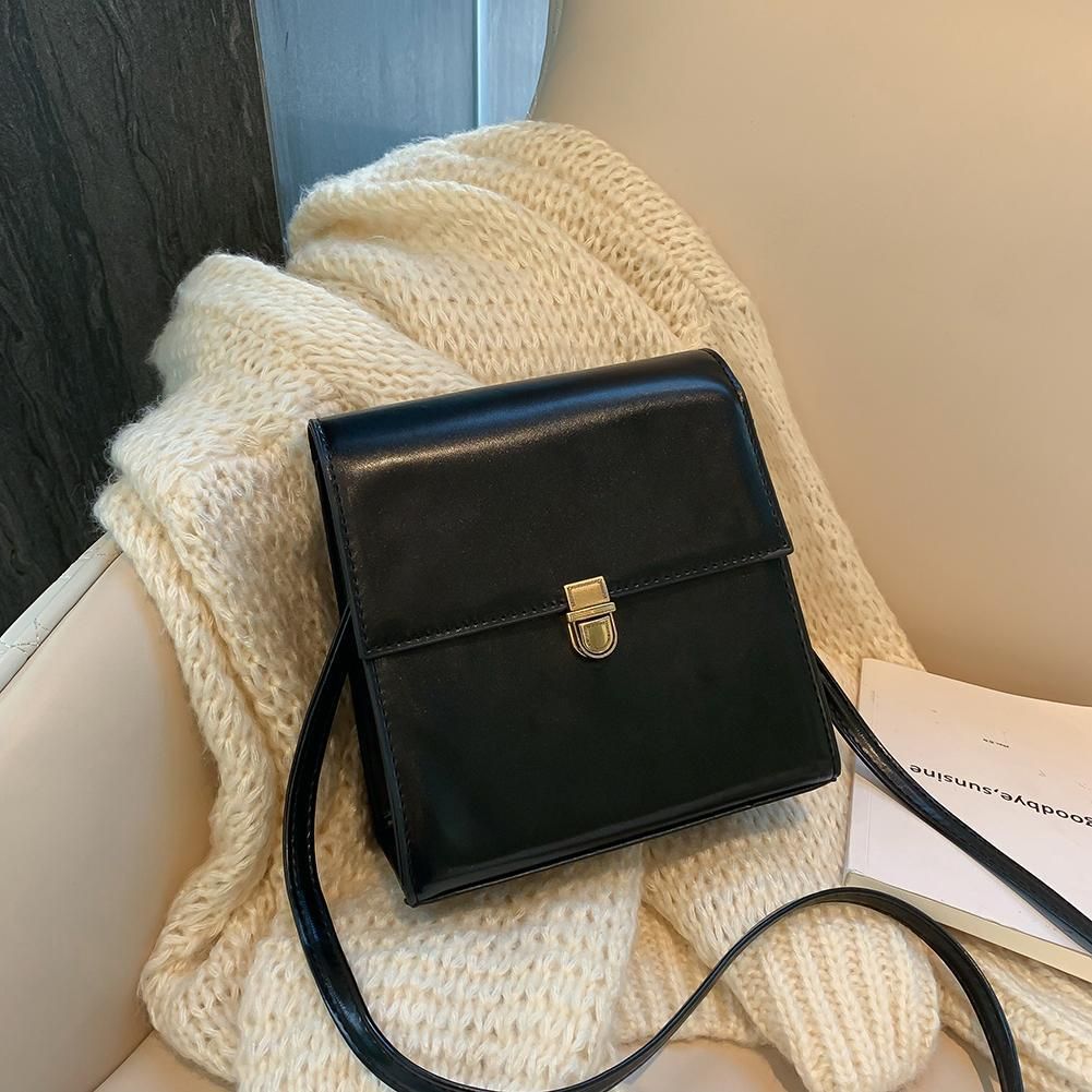Fashion Women Retro Square Shoulder Bags PU Leather Vintage Pouch Casual Messenger Handbag Solid Color Ladies Shopping Satchel