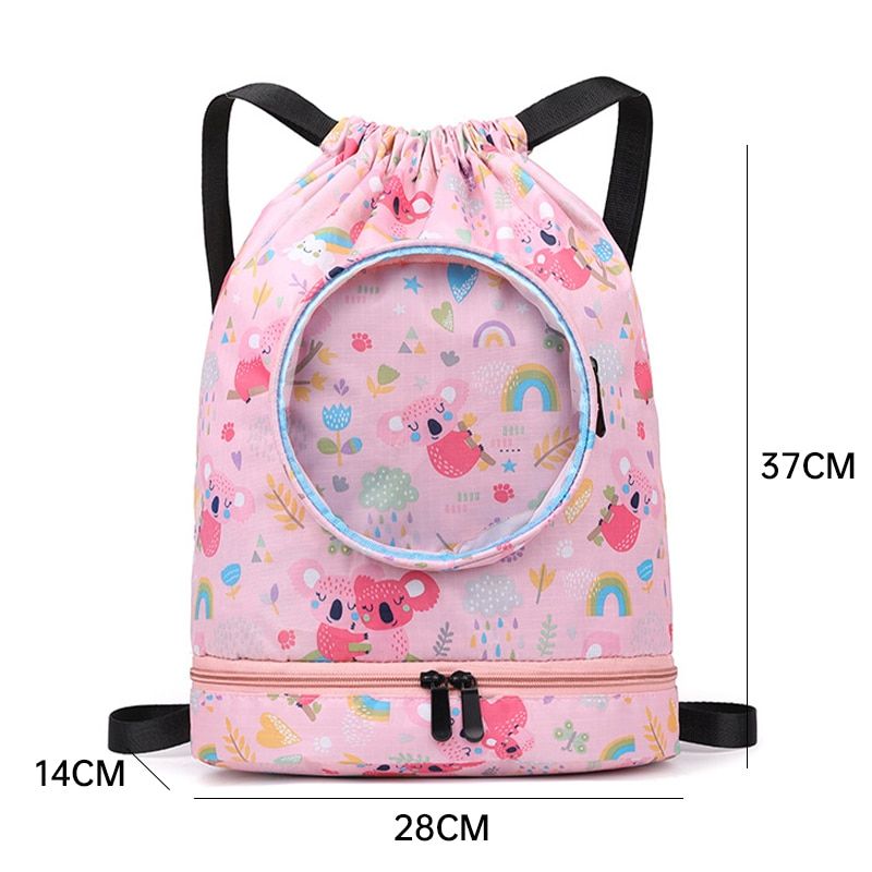 Child Kids Waterproof Backpack Large Capacity Boys Girls Swimming Backpack Cartoon Sports Bags Dry Wet Bags Camping Pool Beach