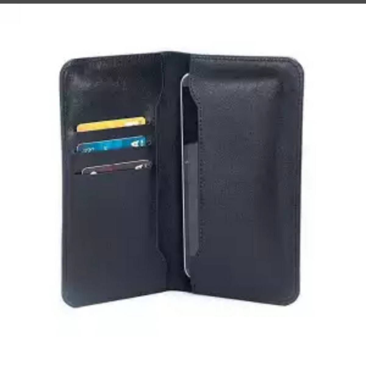 Black Artificial Leather Wallet with Mobile Cover for Men